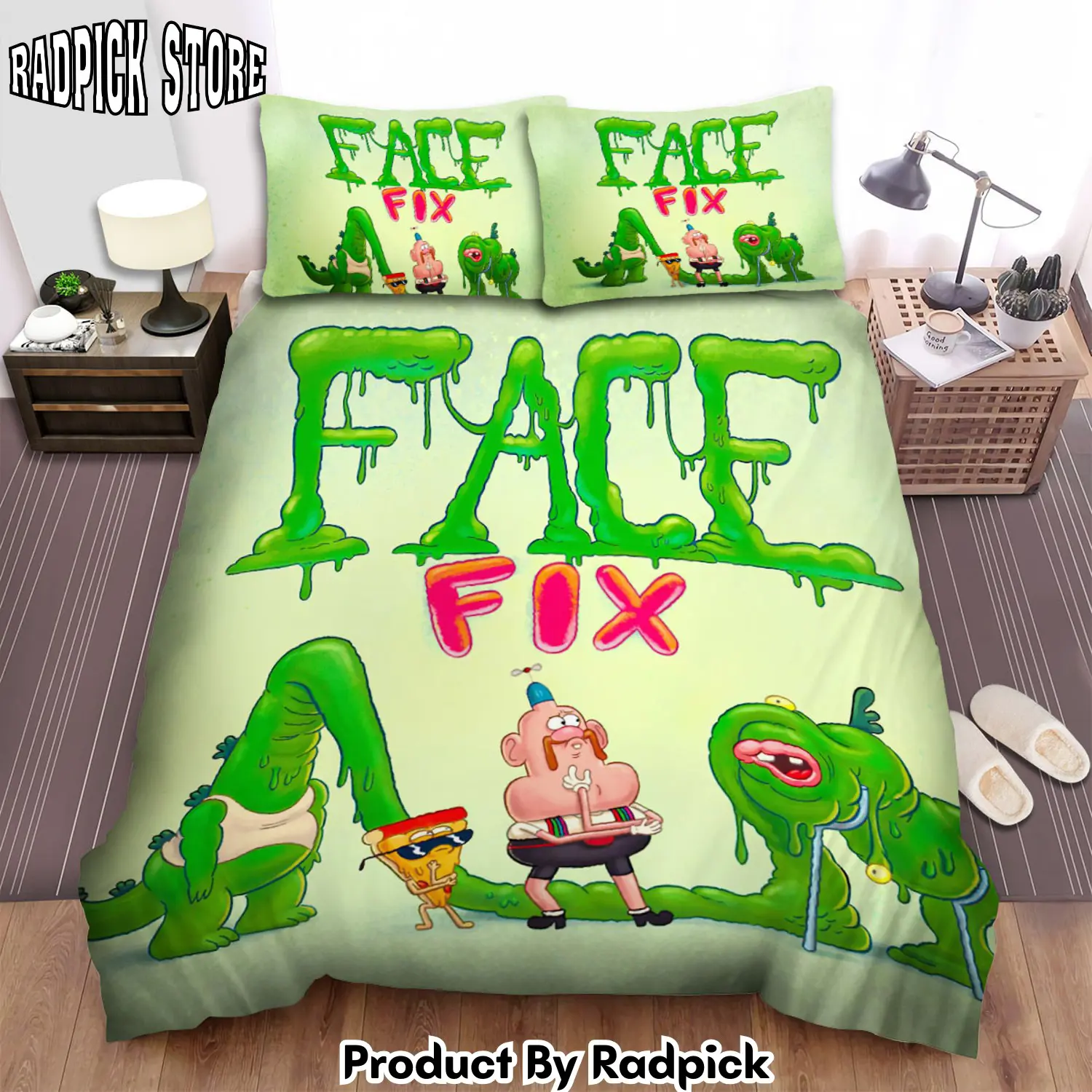 Radpick uncle grandpa face fix bed sheets spread duvet cover bedding sets rp327600